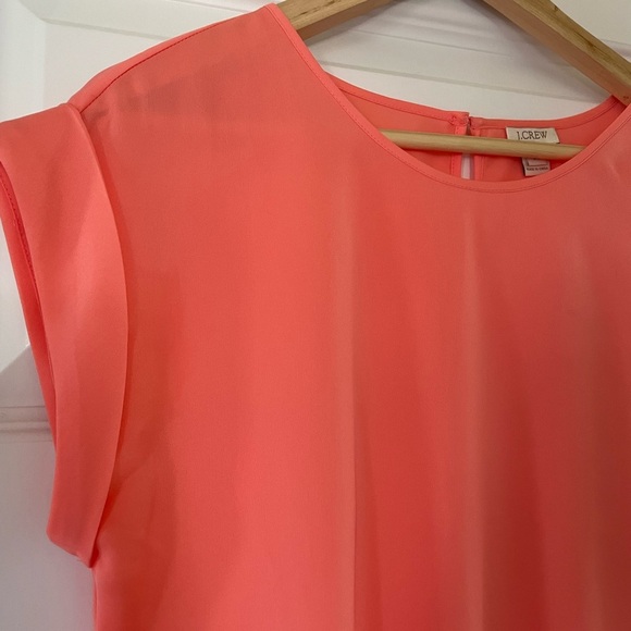 J. Crew Cap Sleeve Eyelet Short Sleeve Blouse, Coral, Size 00/XS - Picture 2 of 6